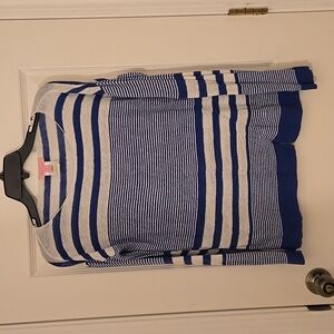 Lilly Pulitzer Camilla Striped Blue & White Long Sleeve Linen Knit Top Size S